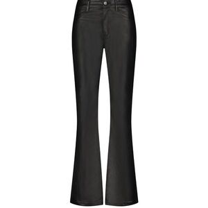 Noli Jet Leather Coated Black Wide Leg Jeans